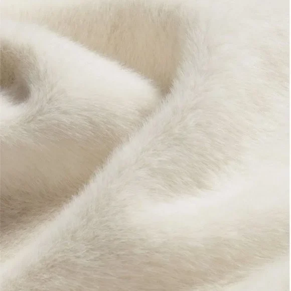 luxury faux leather detailed fuzzy jacket elegant - Picture 9 of 9